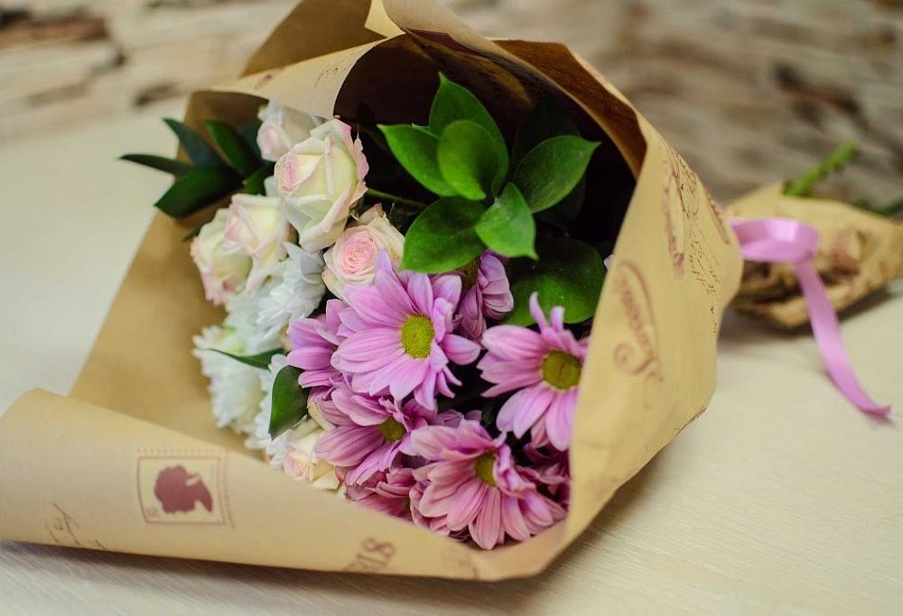 Букет цветов из: Розы и Хризантемы в Родыках