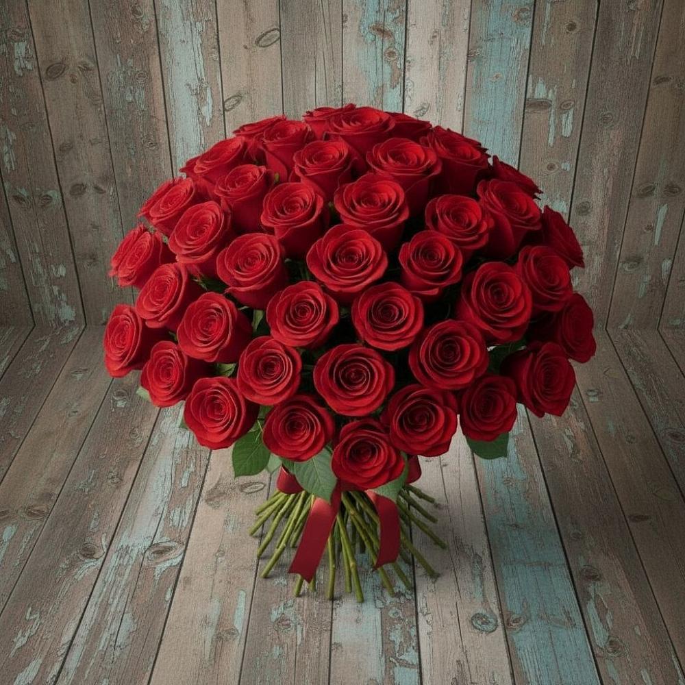 Букет 55 Красных роз Фридом в Родыках