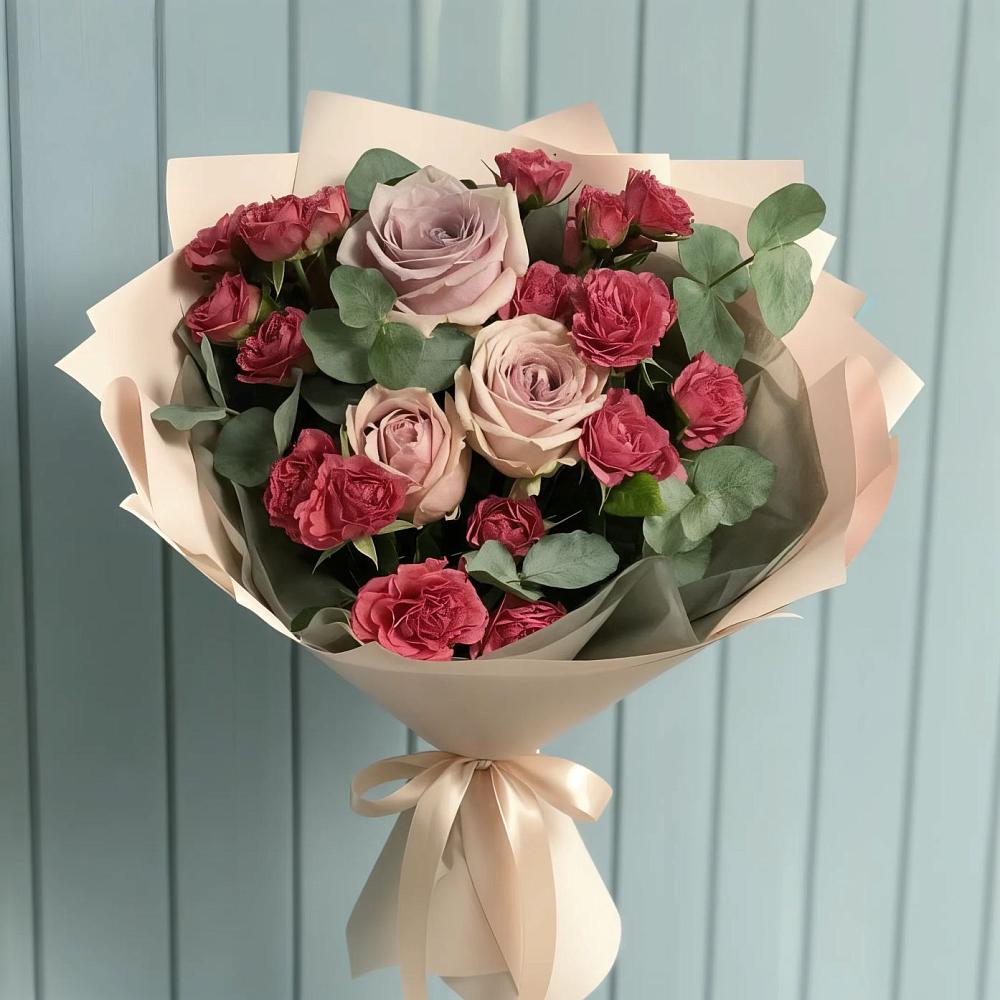 Букет цветов из: Гвоздики и Розы в Родыках