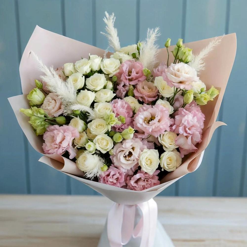 Букет цветов из: Альстромерии и Розы в Родыках