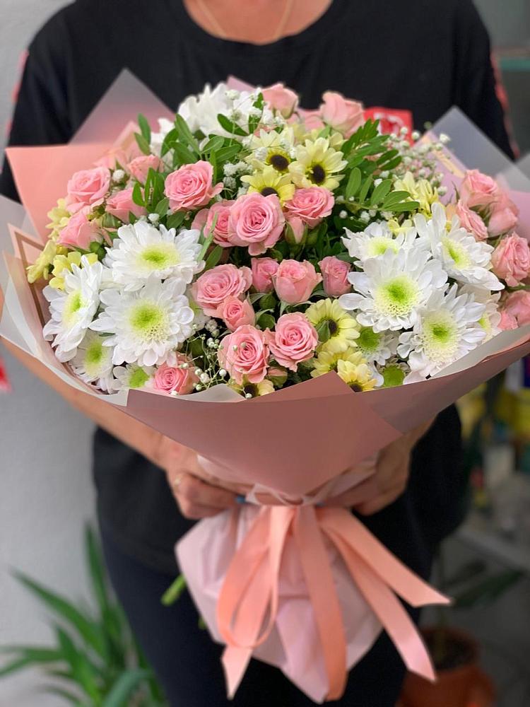 Букет цветов из: Розы и Хризантемы в Родыках