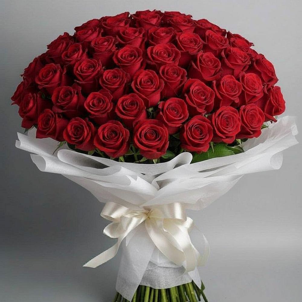 Букет 101 Красная роза Блэк Мэджик в Родыках