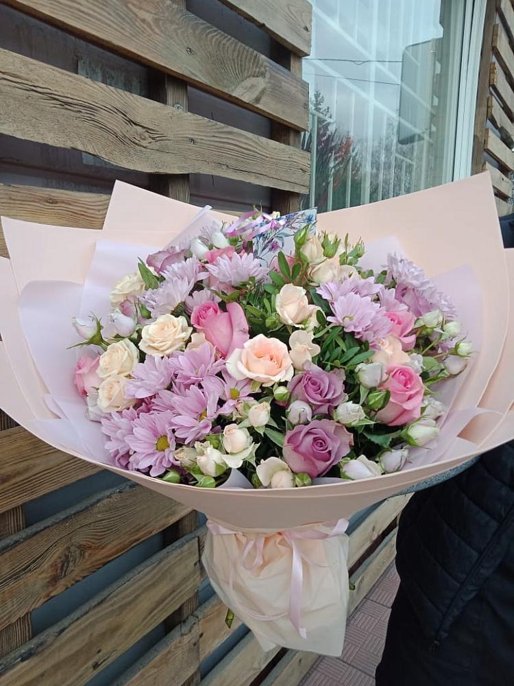 Букет цветов из: Розы и Хризантемы в Родыках