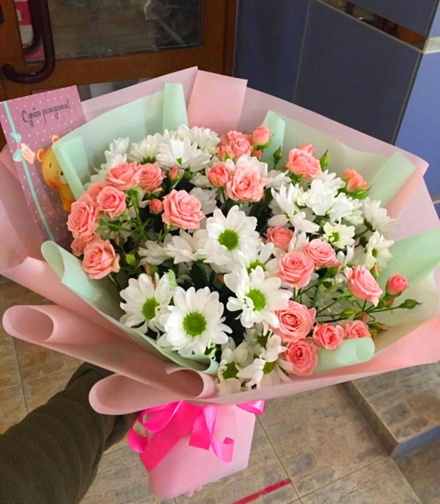 Букет цветов из: Розы и Хризантемы в Родыках