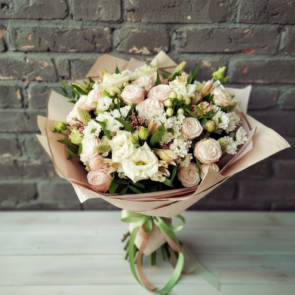 Букет цветов из: Альстромерии, Розы и Хризантемы в Родыках