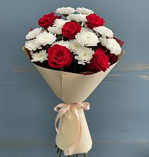Букет цветов из:  Розы и Хризантемы в Родыках
