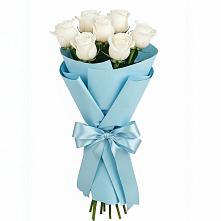 Букет 7 белых роз Проуд в Родыках