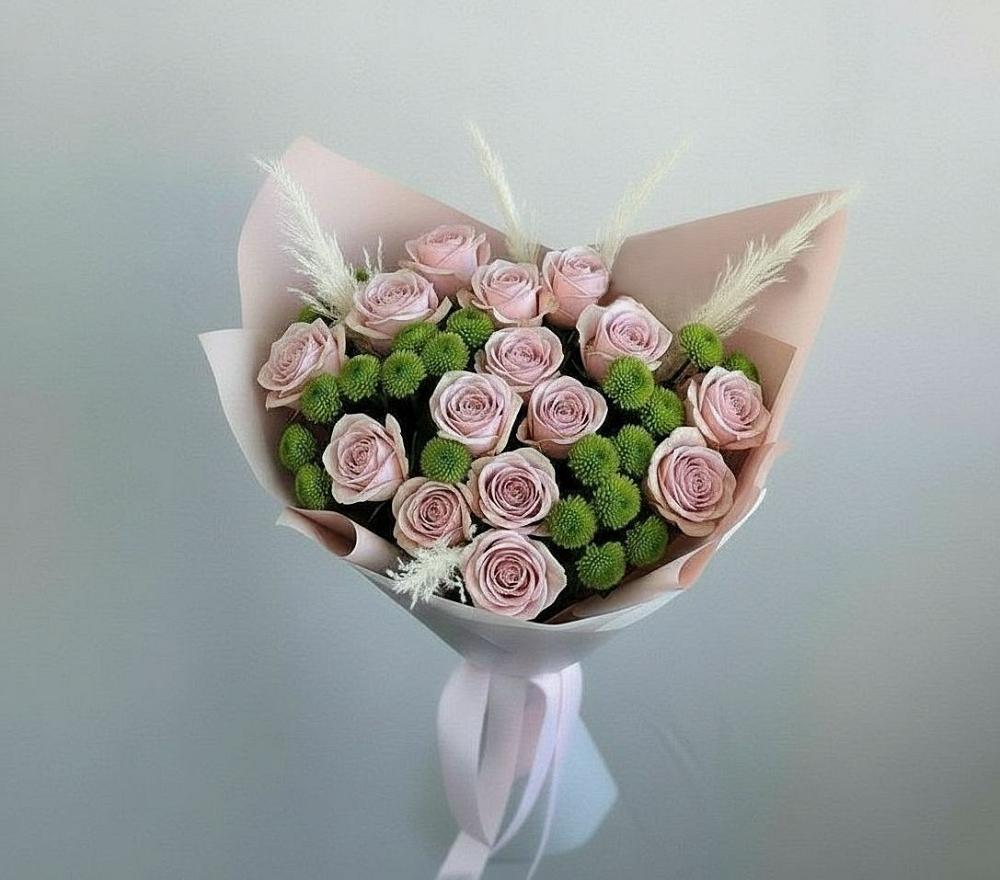 Букет цветов из: Розы и Хризантемы в Родыках