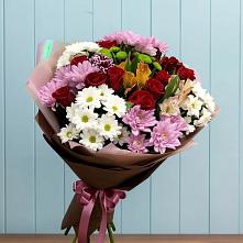 Букет цветов из:  Розы, Хризантемы и Альстромерии в Родыках