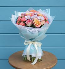 Букет цветов из:  Хризантемы и Розы в Родыках