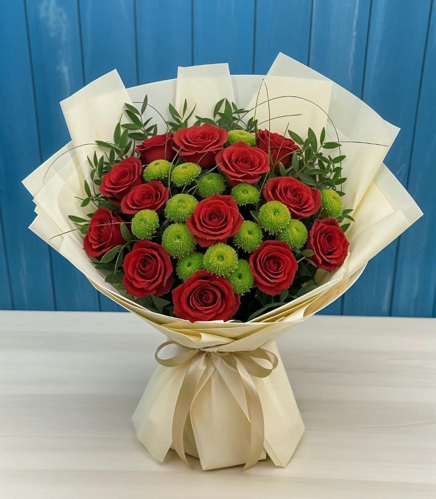 Букет цветов из: Розы и Хризантемы в Родыках